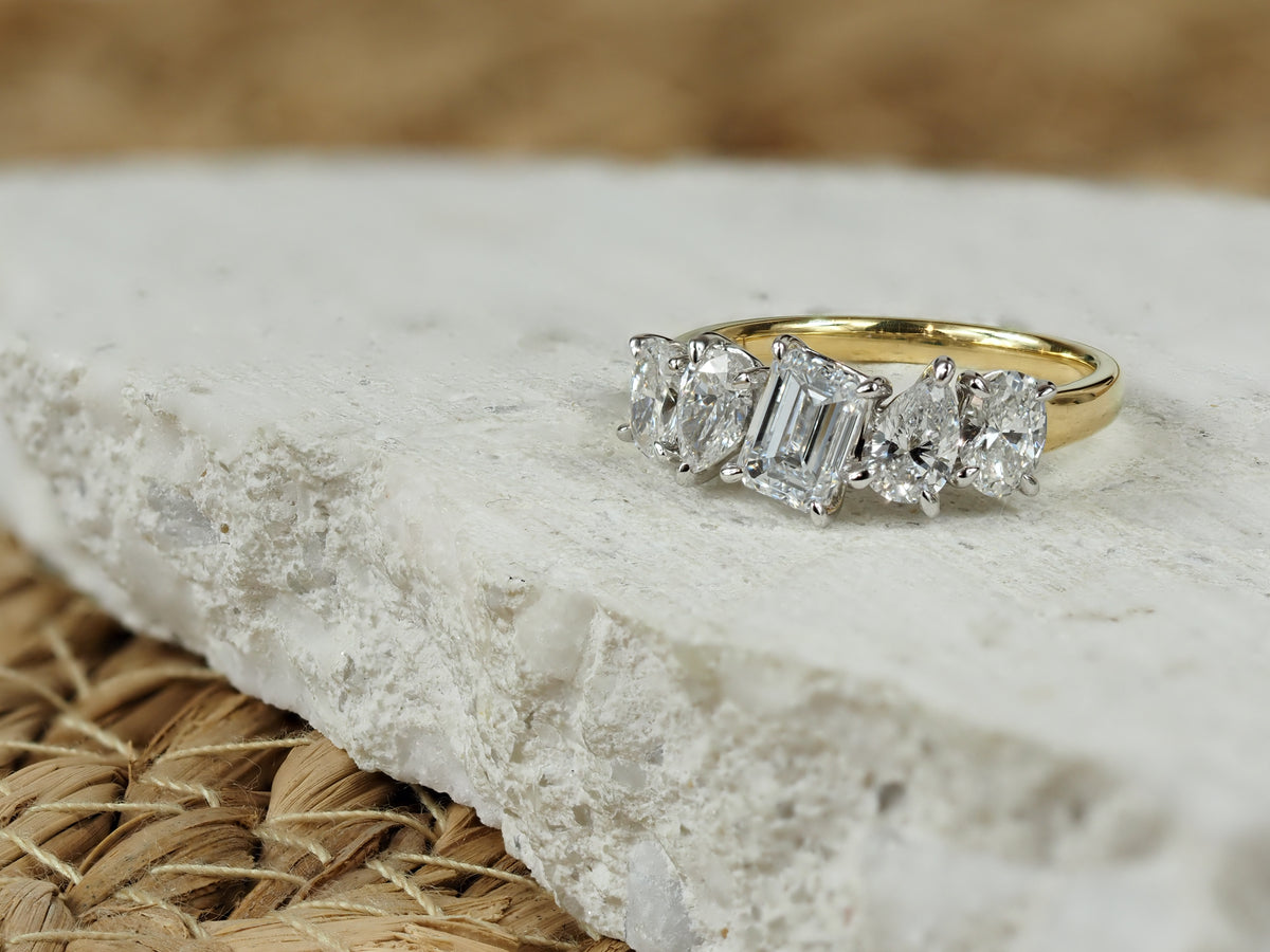 18ct Yellow and White Gold Lab-Grown Diamond Ring, 2.12ct total