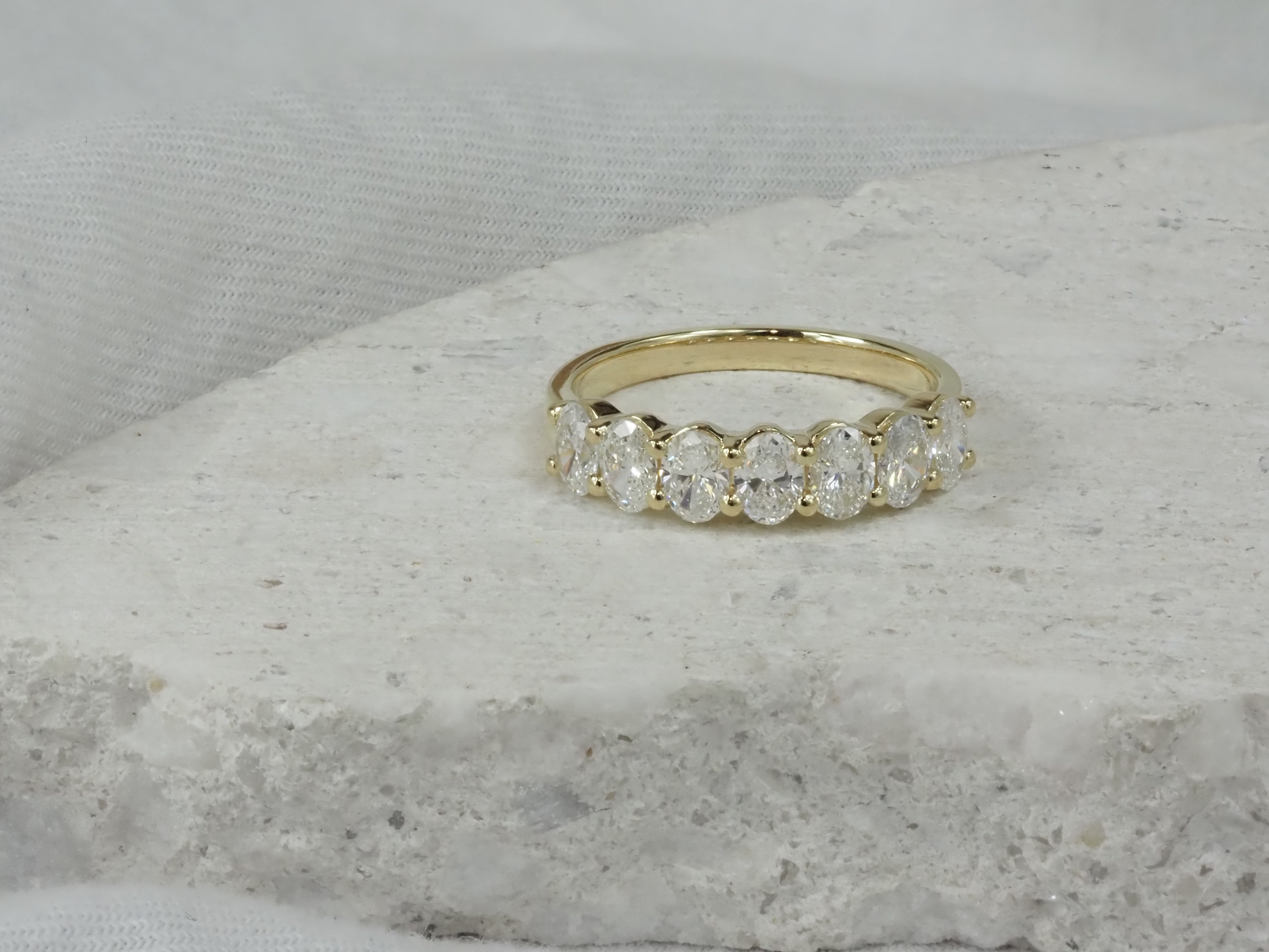 9ct Yellow Gold Lab-Grown Oval Cut Diamond Ring, 1.43ct Total