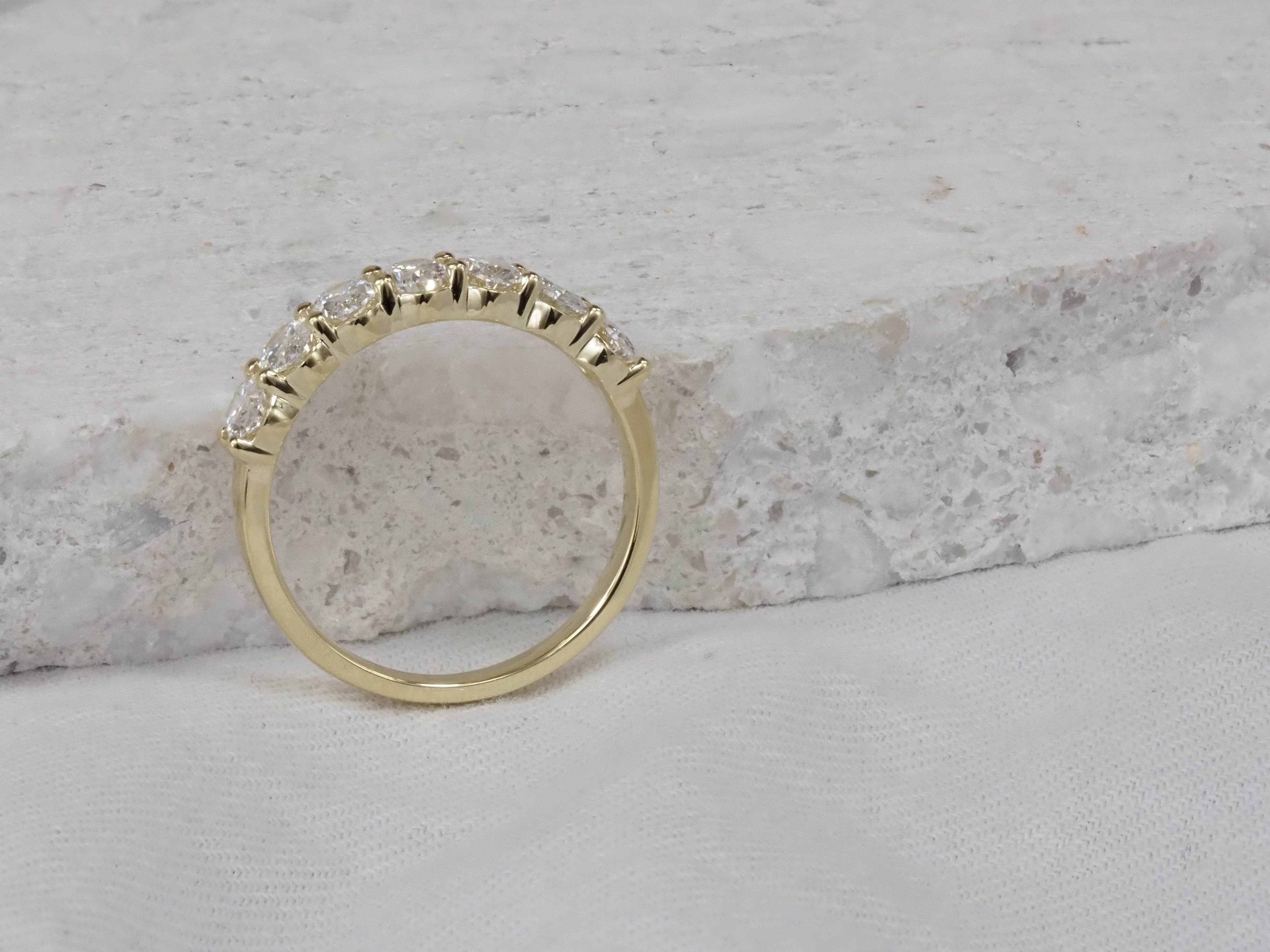 9ct Yellow Gold Lab-Grown Oval Cut Diamond Ring, 1.43ct Total