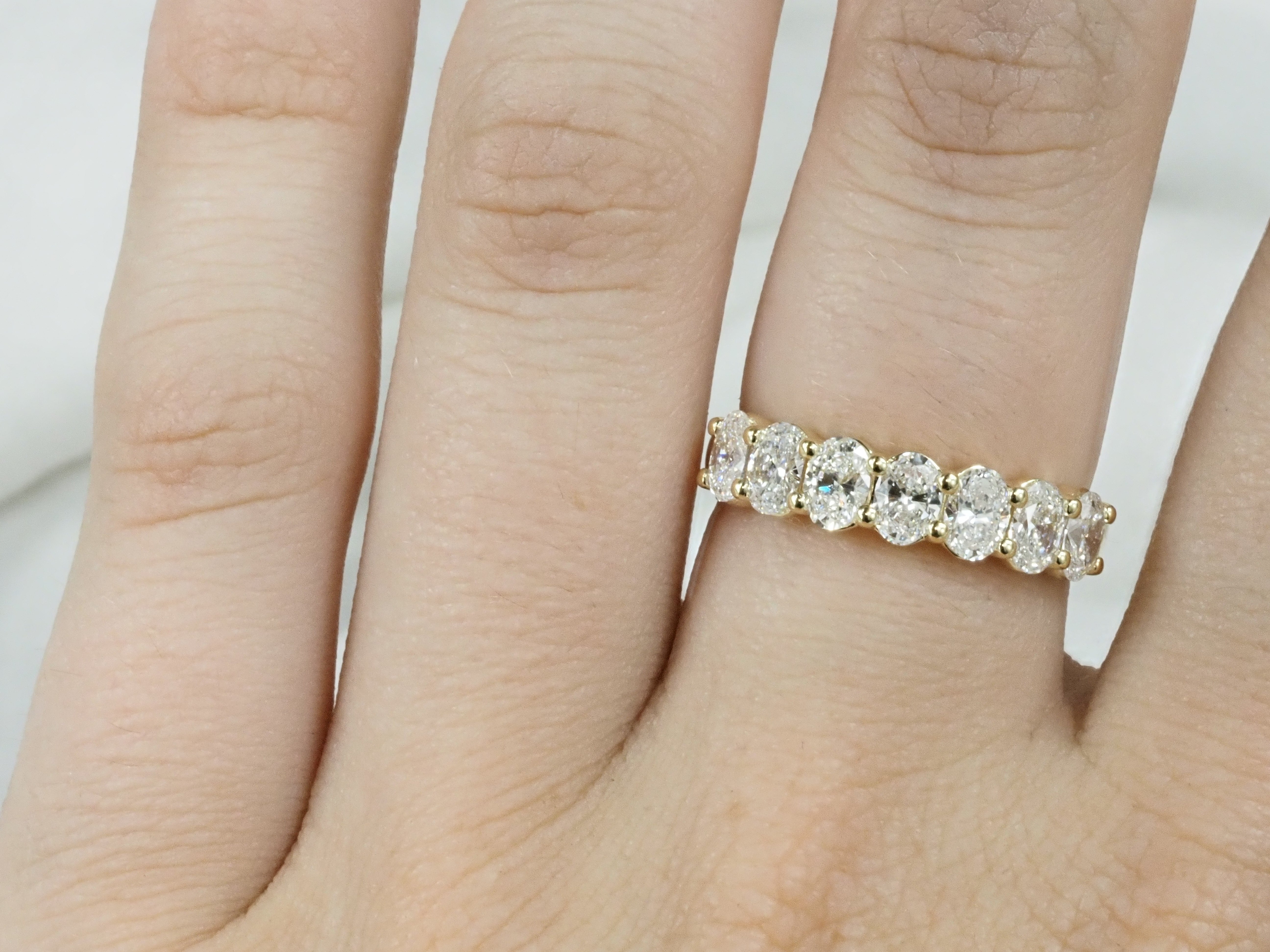 9ct Yellow Gold Lab-Grown Oval Cut Diamond Ring, 1.43ct Total