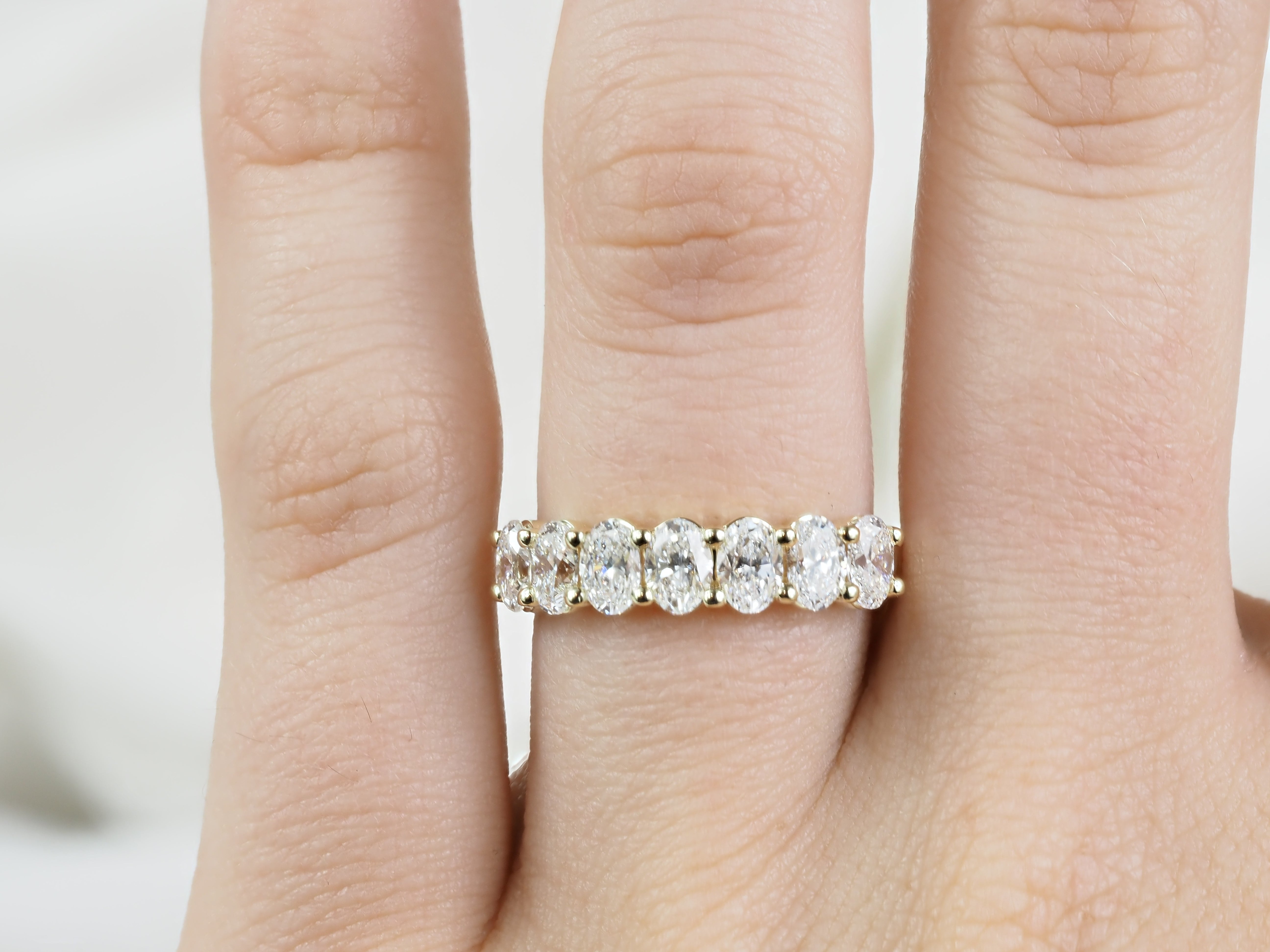 9ct Yellow Gold Lab-Grown Oval Cut Diamond Ring, 1.42ct Total