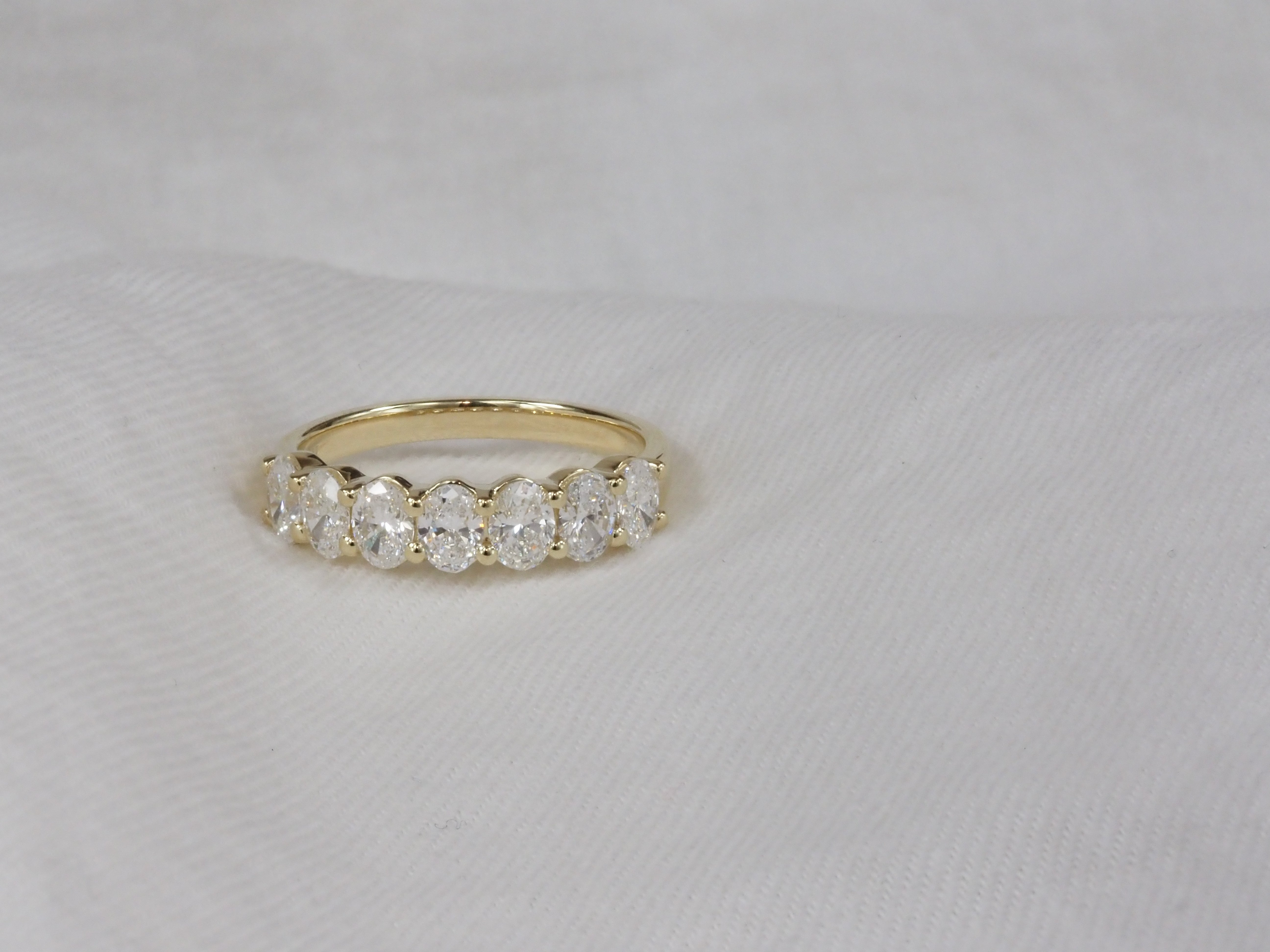 9ct Yellow Gold Lab-Grown Oval Cut Diamond Ring, 1.43ct Total