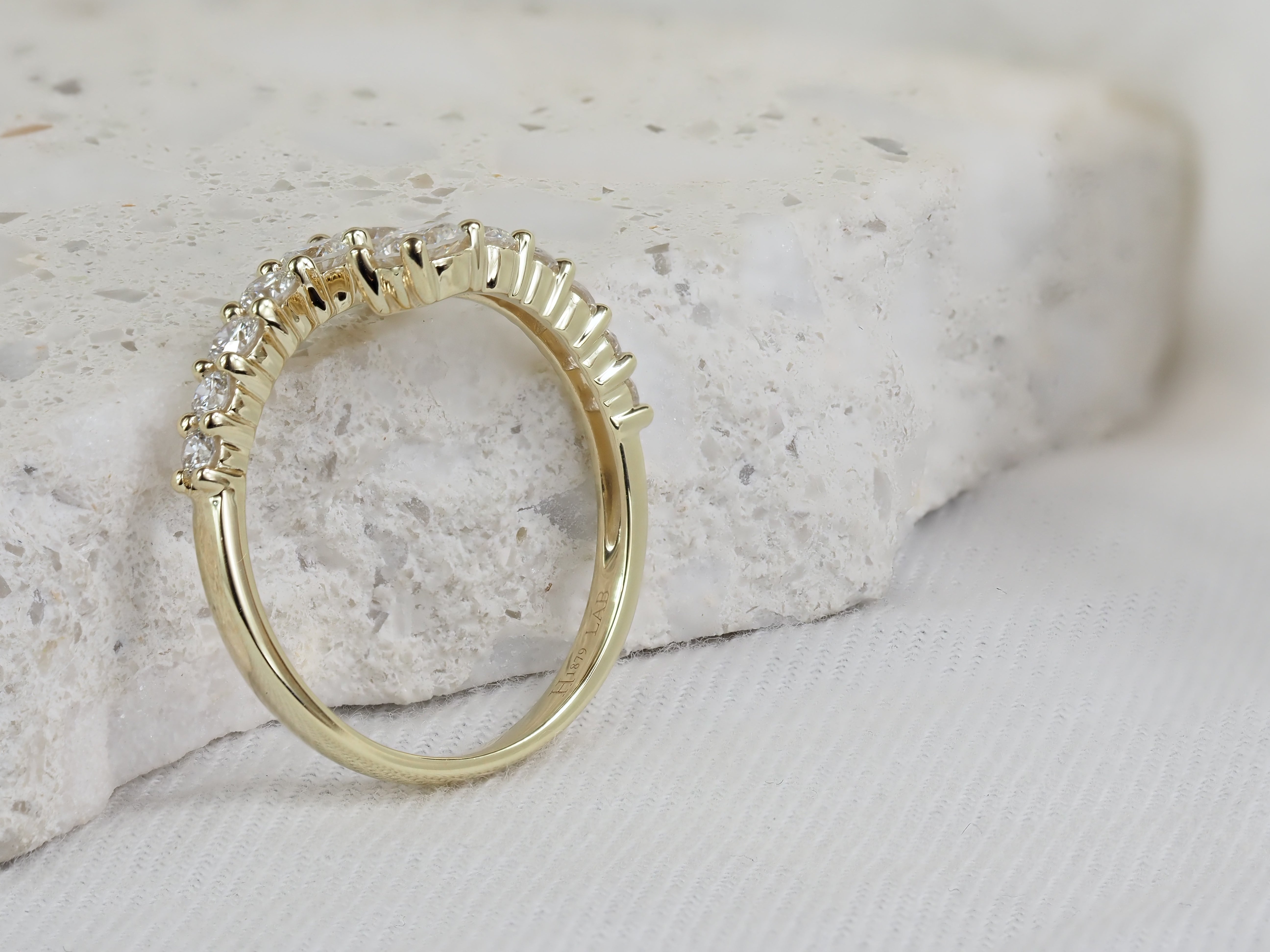 9ct Yellow Gold Lab-Grown Diamond Ring, 0.98ct Total