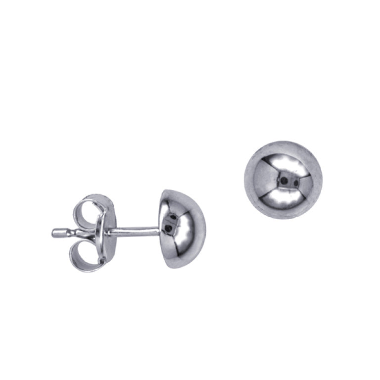 Sterling Silver 6mm Domed Stud Earrings