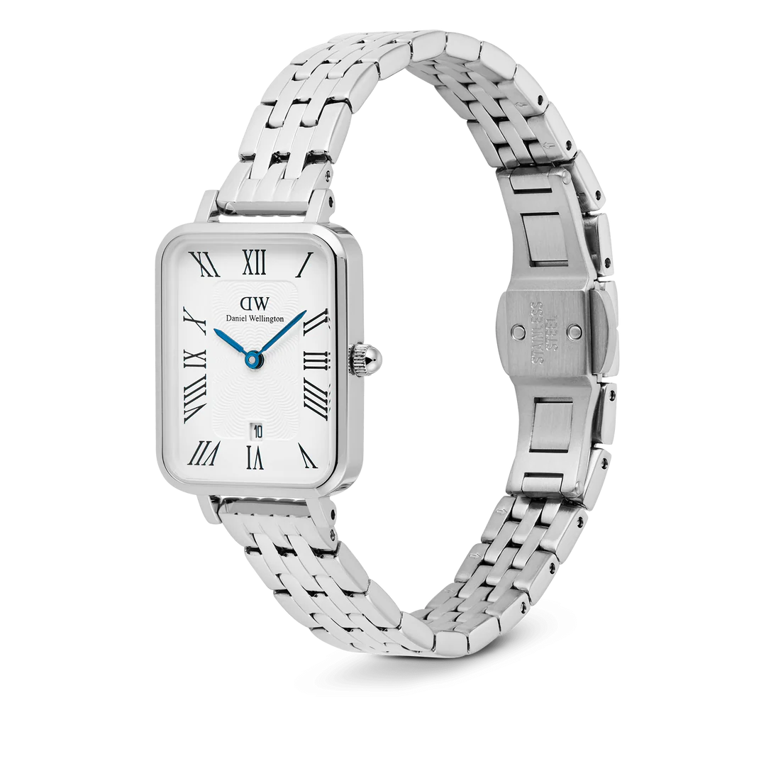 Daniel Wellington 20x26 Quardo Roman Numerals Silver Watch