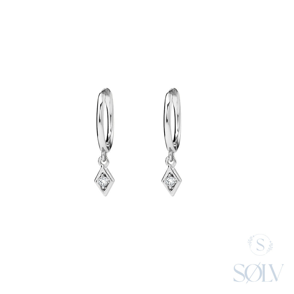 Sterling Silver Cubic Zirconia Huggie Earrings