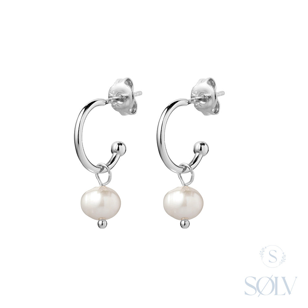 Solve Half Hoop Earring with Freshwater Pearl Drop
