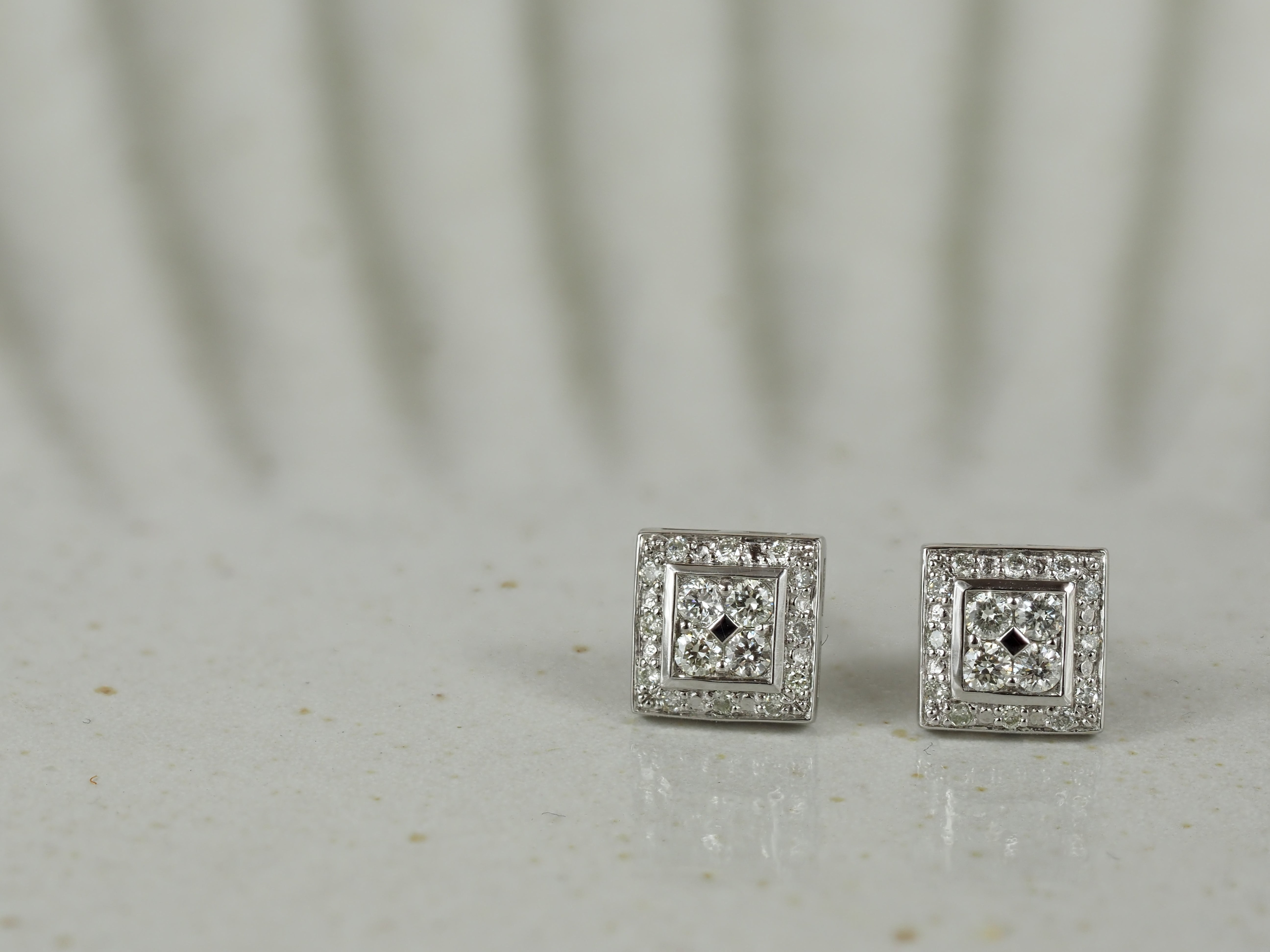 9ct White Gold Diamond Stud Earrings, 0.27ct Total