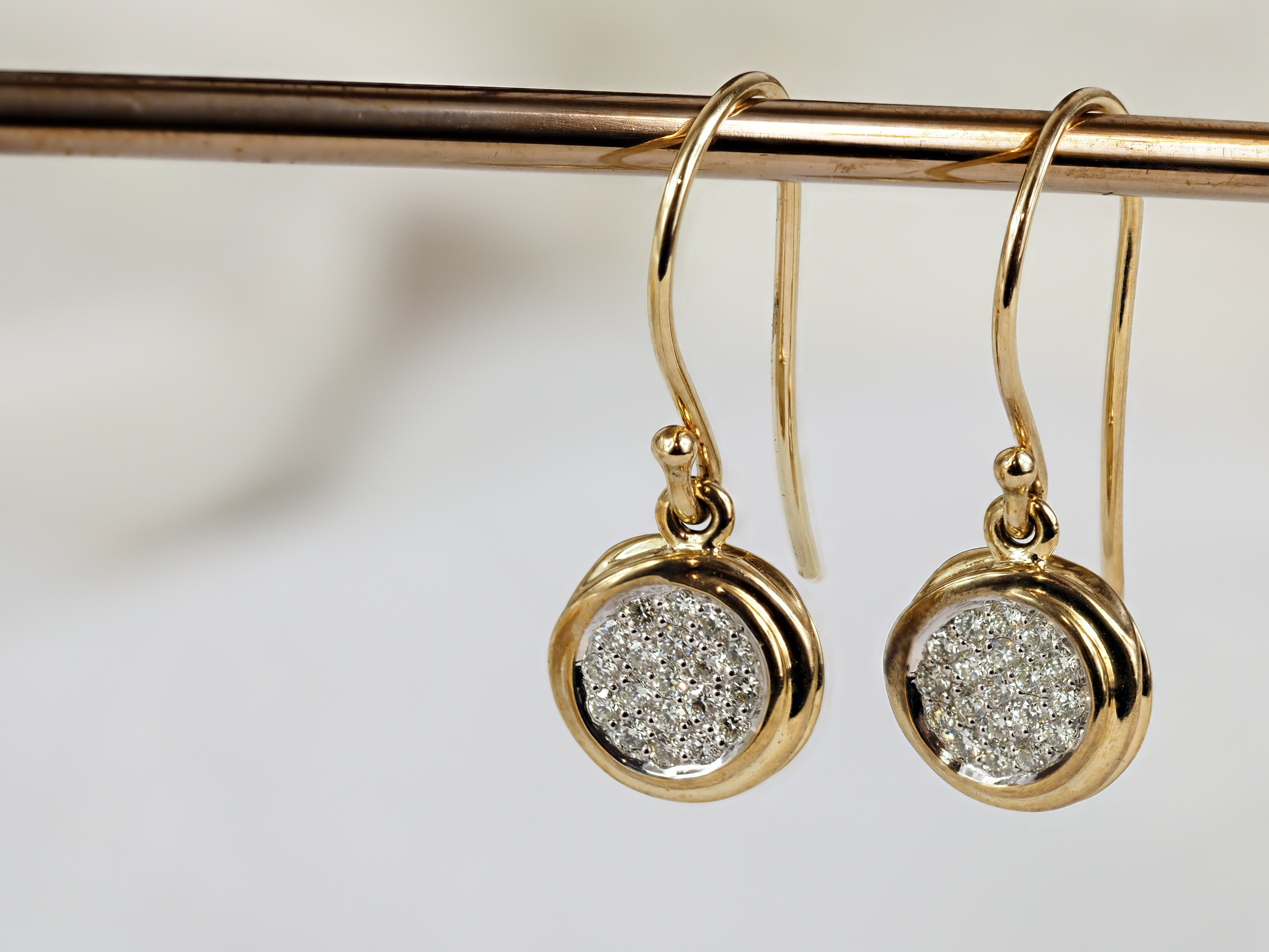 9ct Yellow Gold Diamond Hoop Earrings, 0.35ct Total