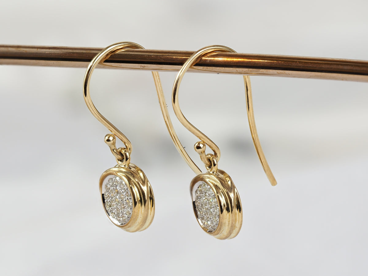 9ct Yellow Gold Diamond Hoop Earrings, 0.35ct Total