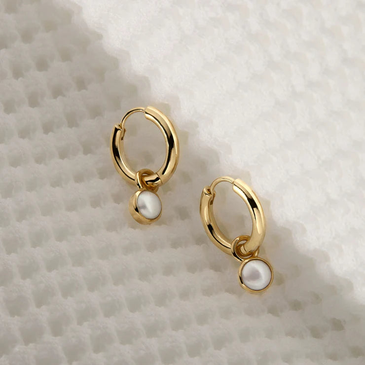 Najo Heavenly Pearl Huggie Earrings