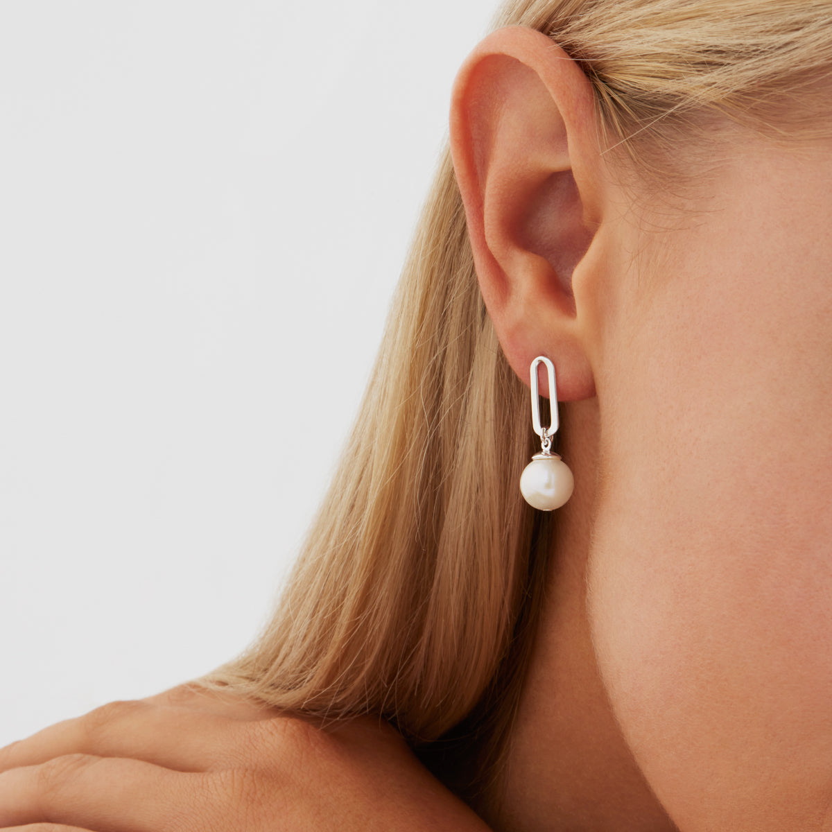 NAJO The Echantress Pearl Drop Stud Silver
