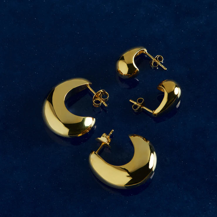 Najo Yellow Gold Plated Baby Umbra Stud earrings