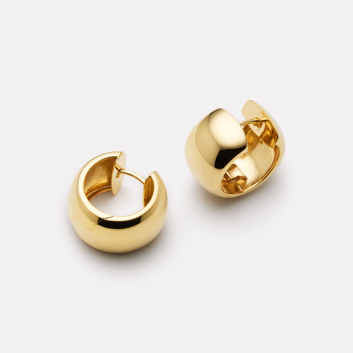 Najo Yellow Gold Plated Daynight Huggie Earrings