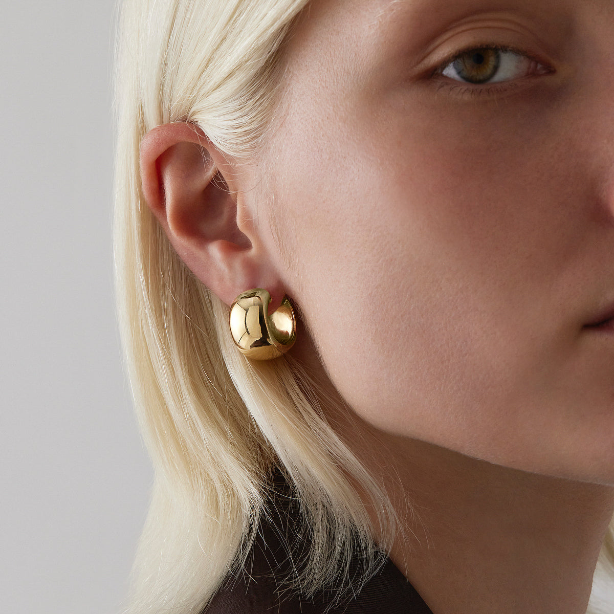 Najo Yellow Gold Plated Daynight Huggie Earrings
