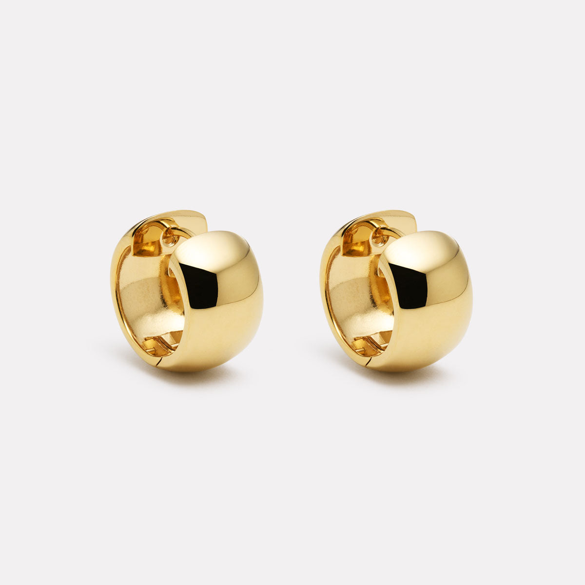 Najo Yellow Gold Plated Daynight Huggie Earrings