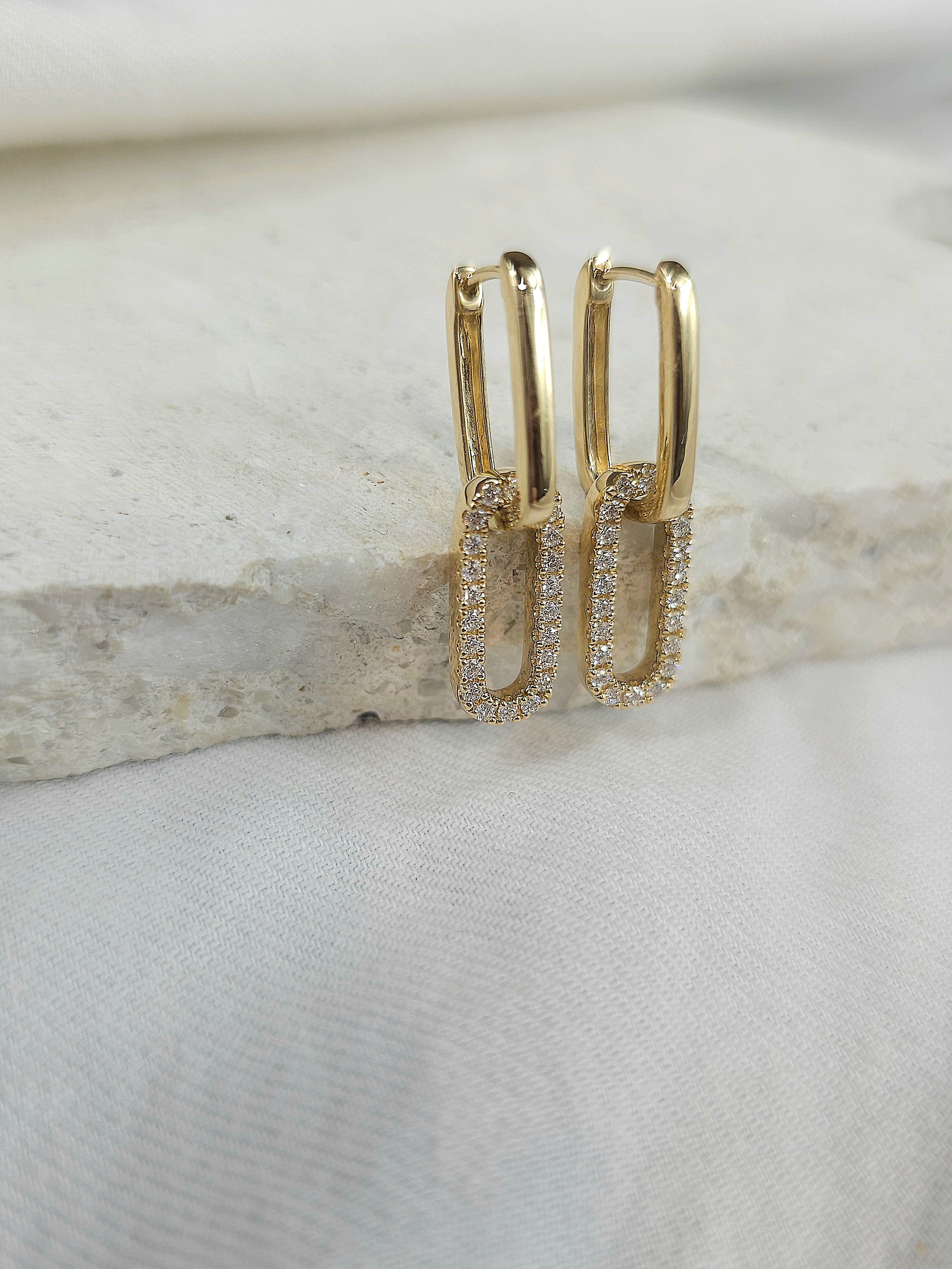9ct Yellow Gold Lab-Grown Diamond huggies