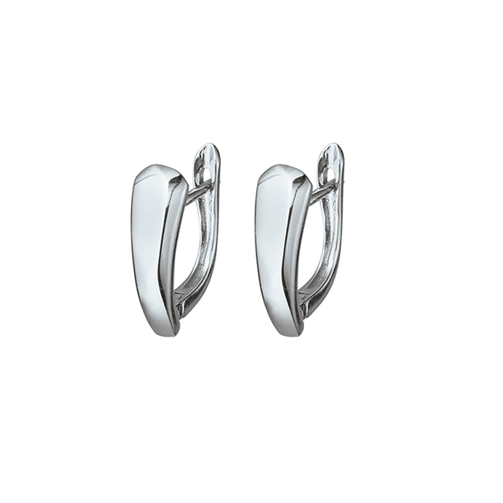 Solv Sterling Silver Tapered Hoop Earrings