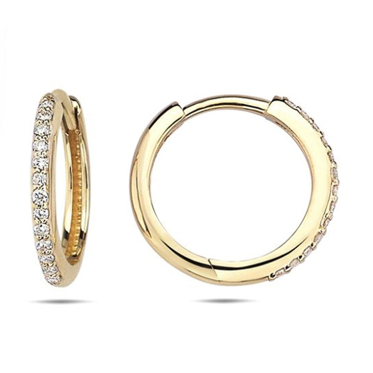 9ct Yellow Gold Cubic Zirconia Huggie Earrings