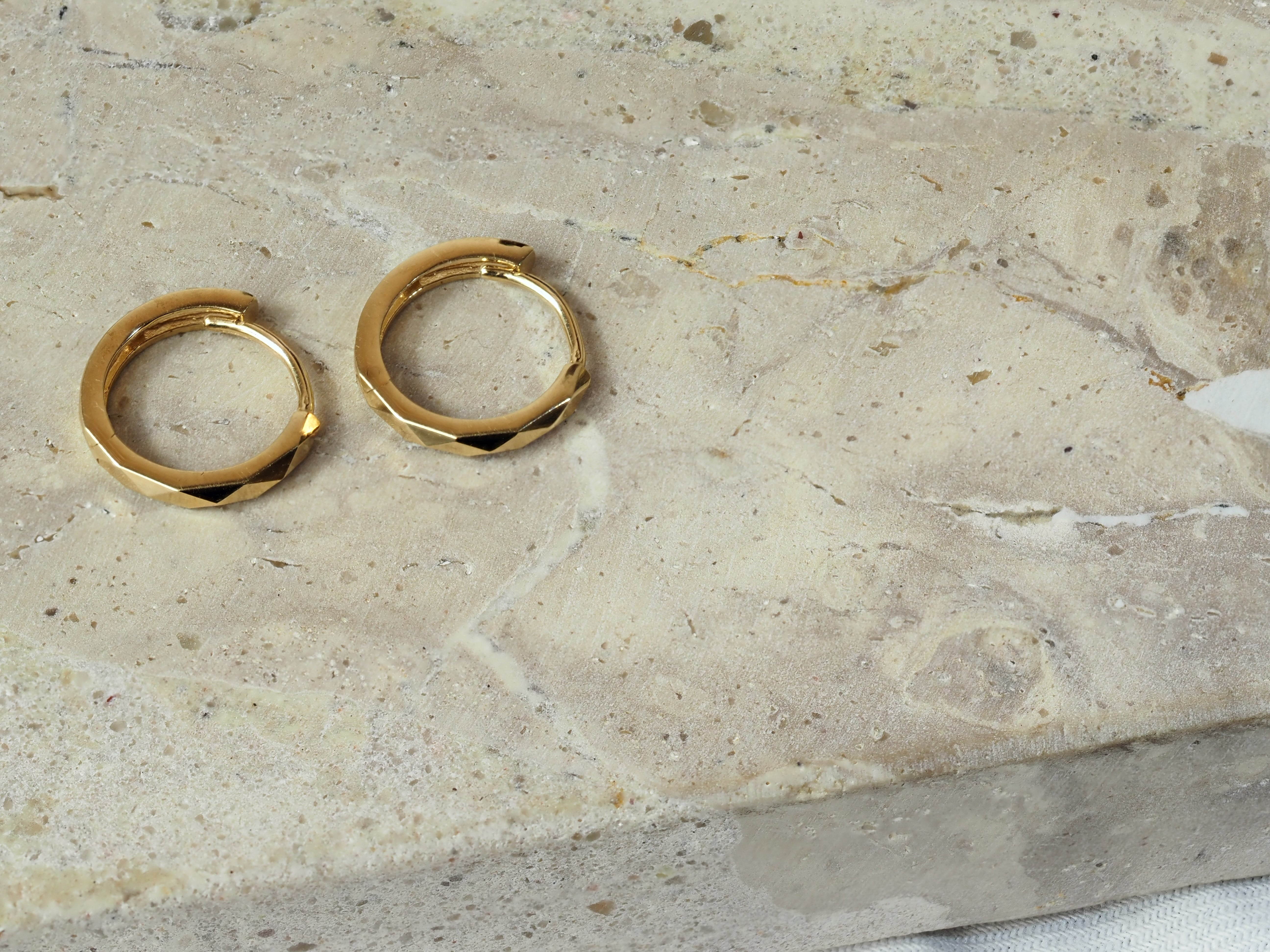 9ct Yellow Gold Diamond cut Huggies