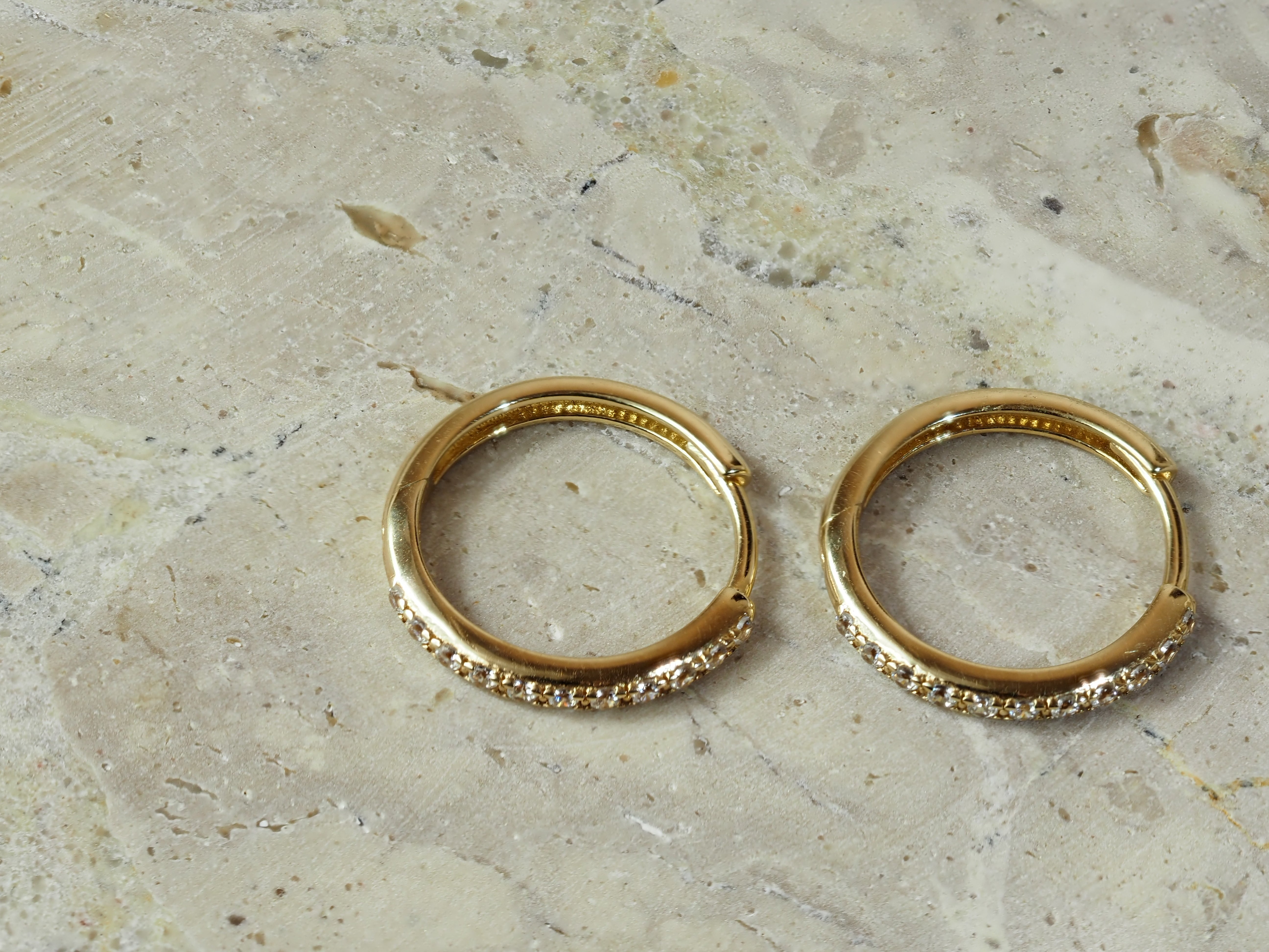 9ct Yellow Gold Cubic Zirconia Huggie Earrings