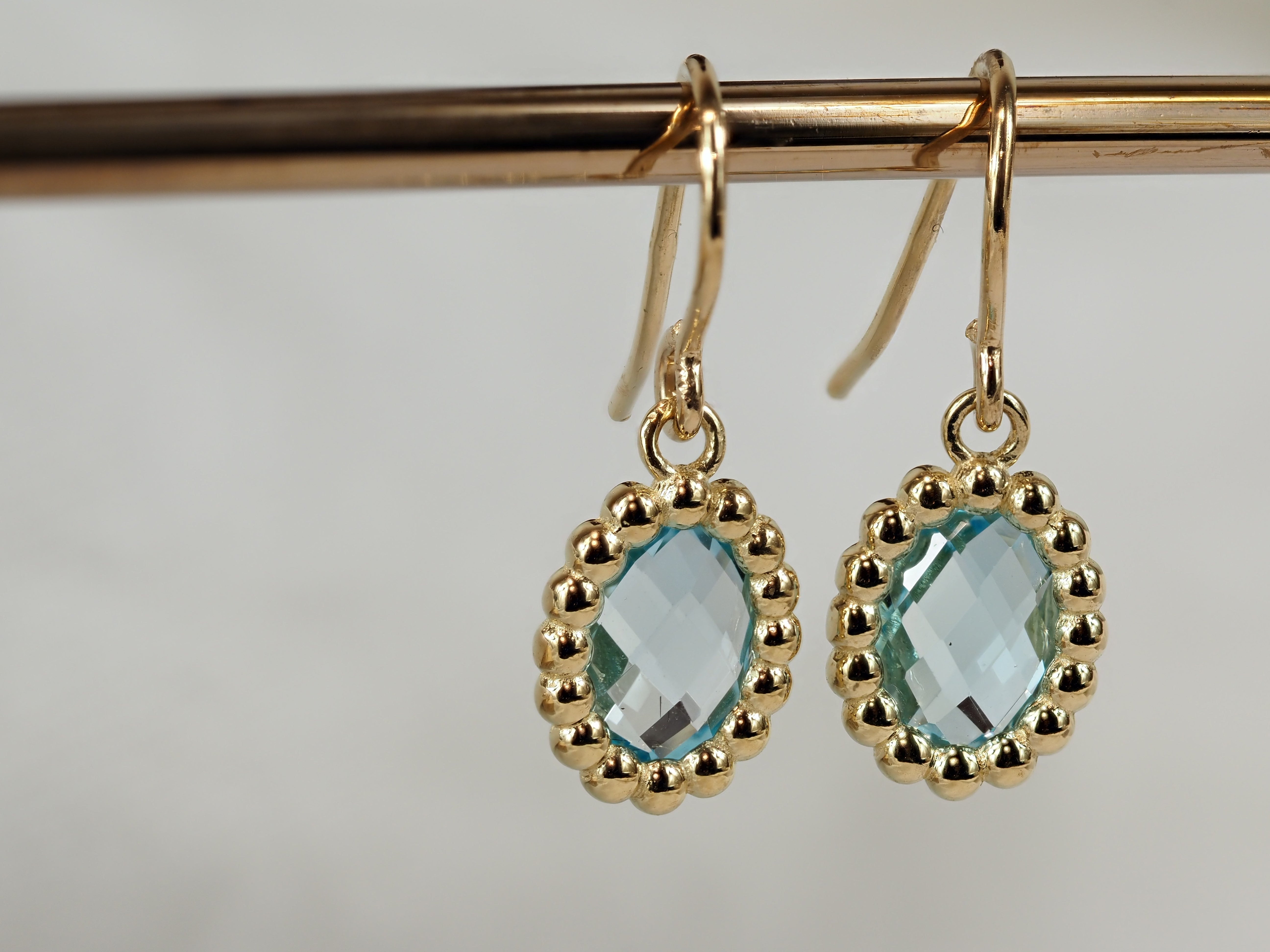 9ct Yellow Gold Topaz Drop Earrings