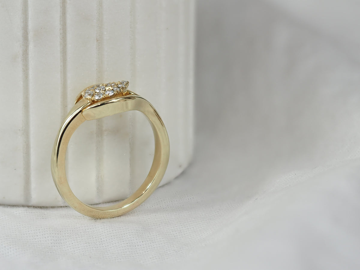 Ellendale 9ct Yellow Gold Argyle White Diamond Ring, 0.18 carat total.