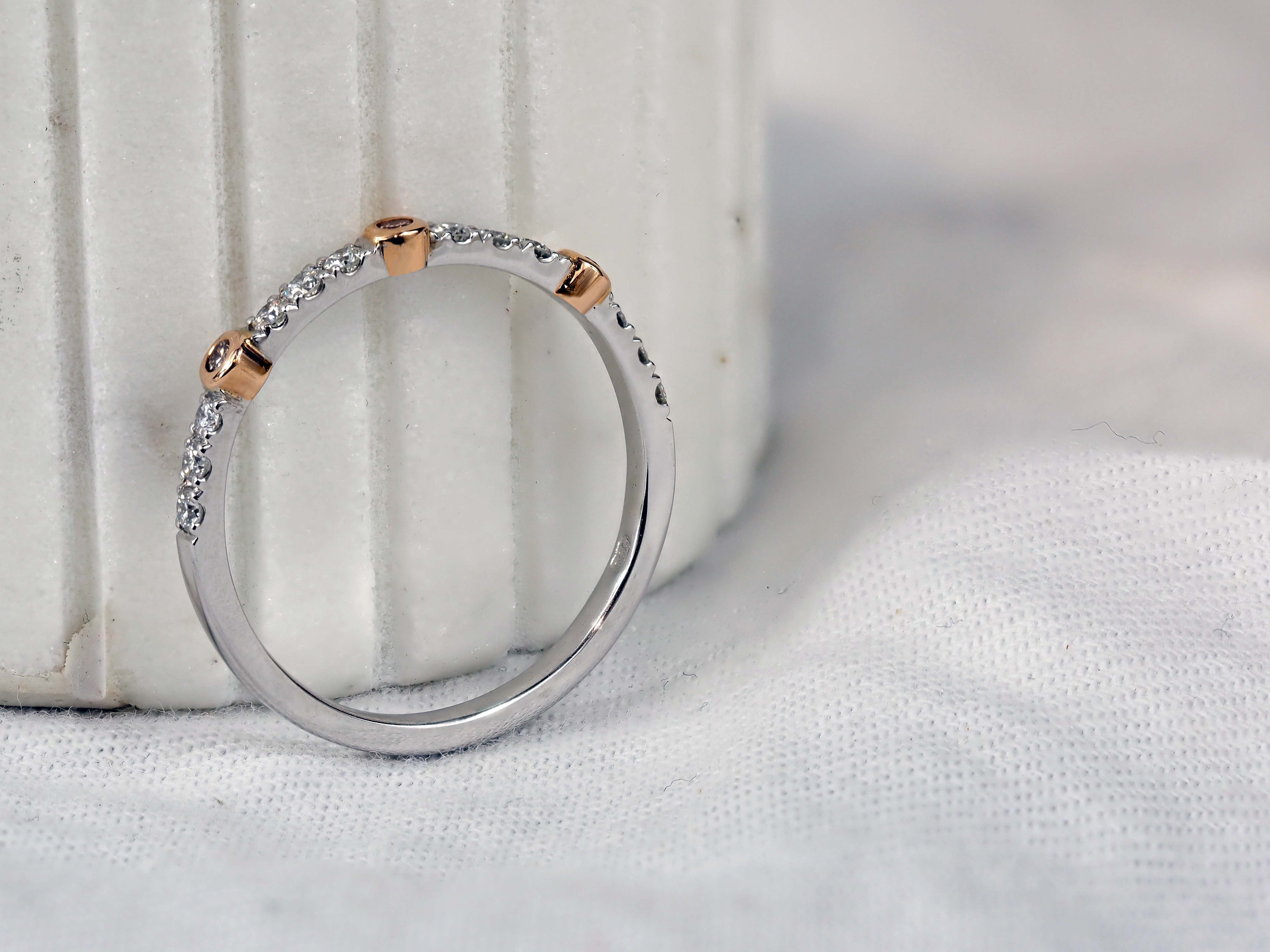 Ellendale 18ct Rose & White Gold diamond ring, 0.25cts total