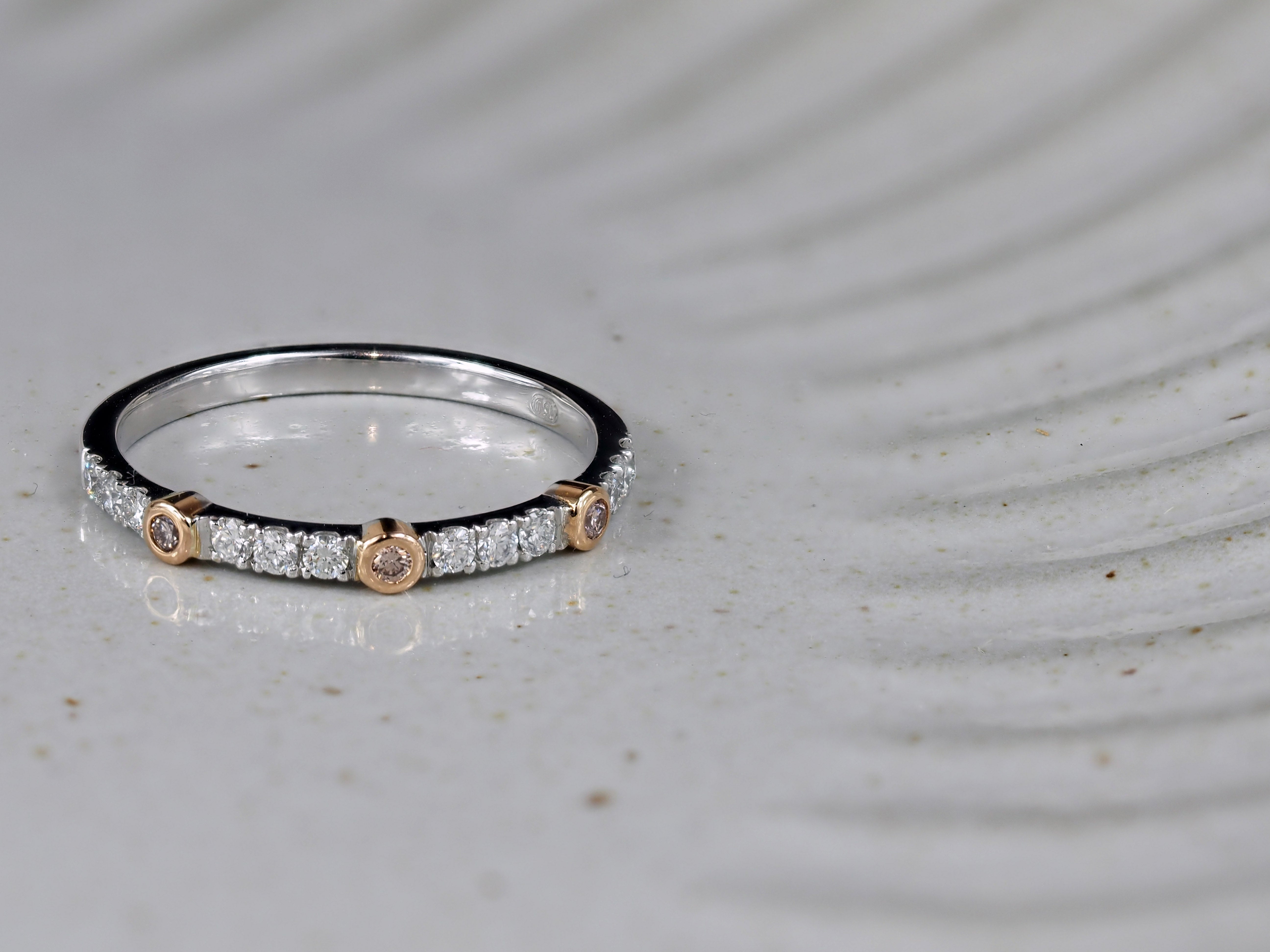 Ellendale 18ct Rose & White Gold diamond ring, 0.25cts total