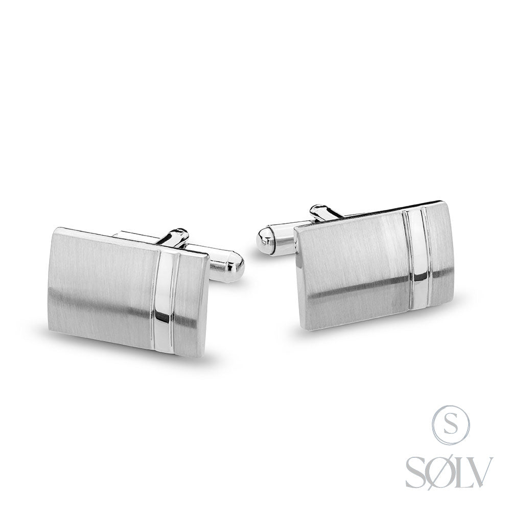 Solv Stainless Steel Polished and Brush Finished Cufflinks