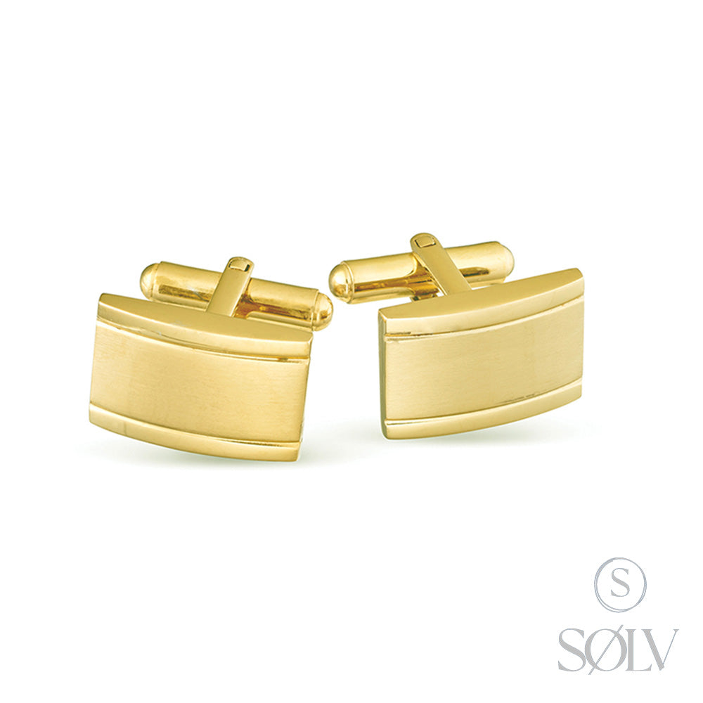 Solv Stainless Steel Gold Plated Cufflinks