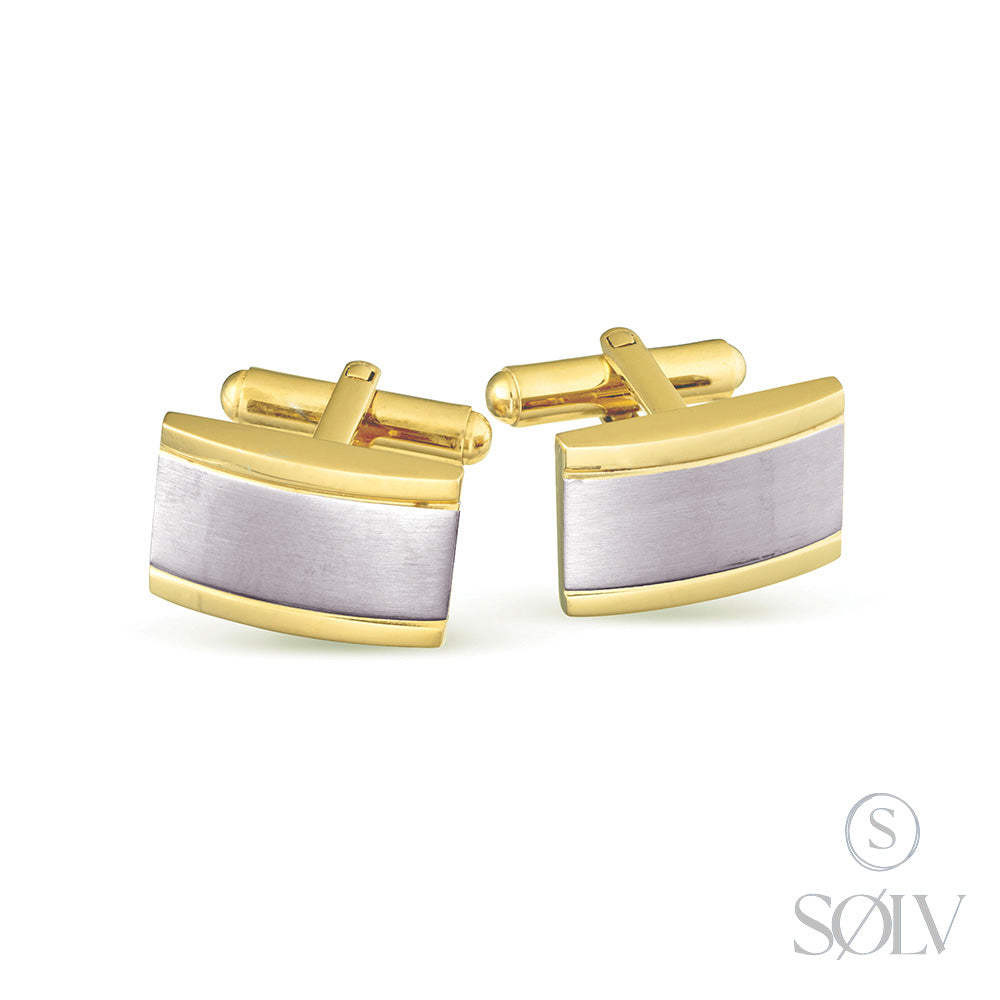 Solv Stainless Steel Gold Plated Cufflinks
