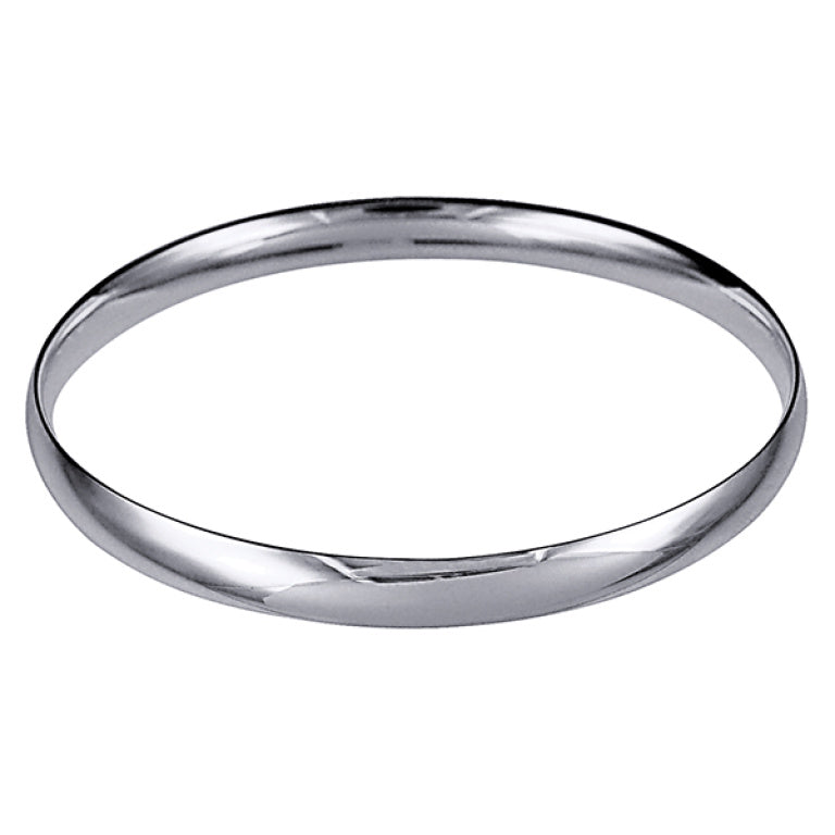 Sterling Silver Solid Bangle, 60mm