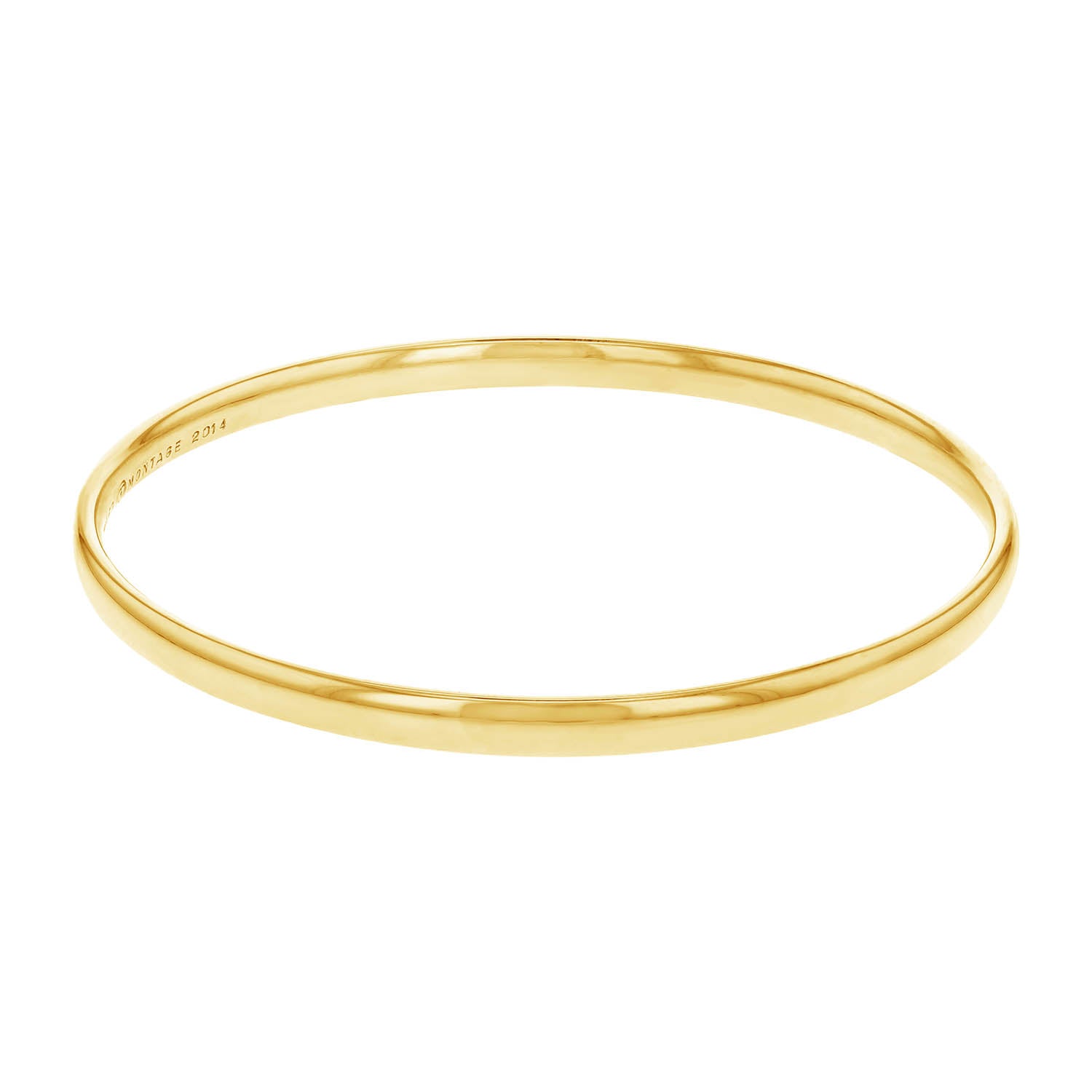 9ct Yellow Gold Sliver filled bangle, 63mm