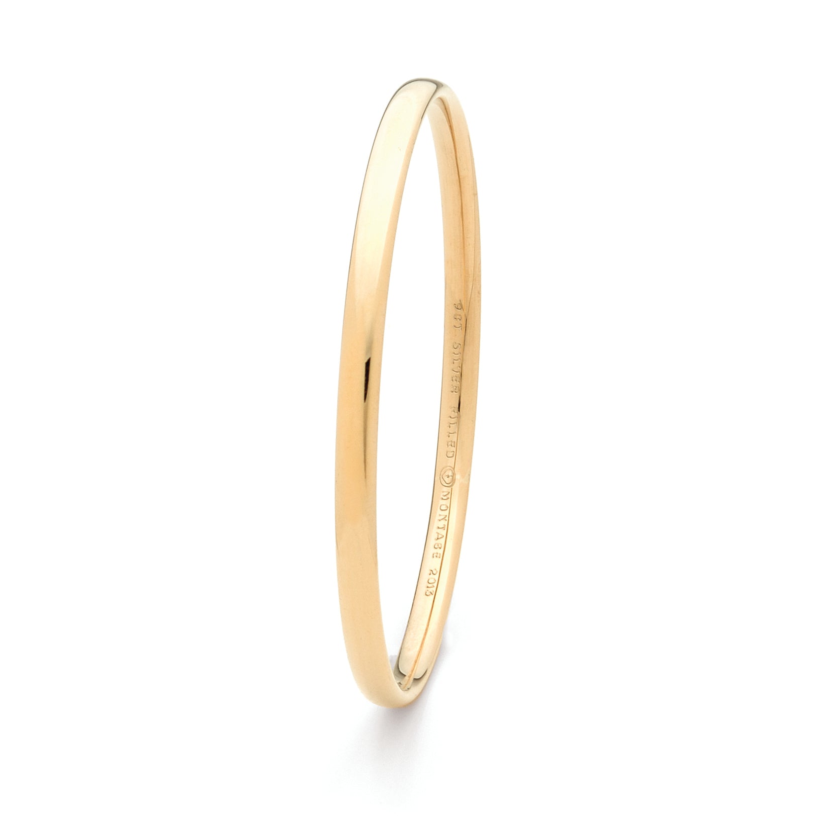 9ct Yellow Gold Silver filled bangle, 65mm