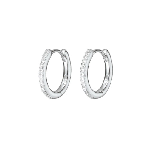 Solv Sterling Silver Cubic Zirconia Huggie Earrings