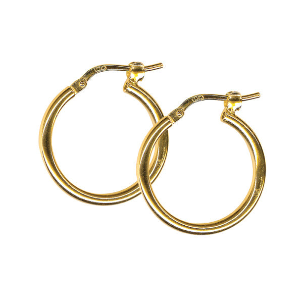 9ct Yellow Gold Hoop Earrings, 15mm