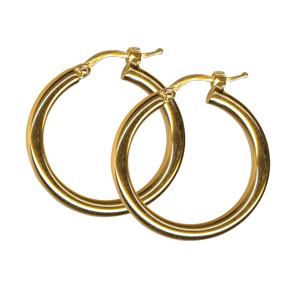 9ct Yellow Gold Hoop Earrings, 25mm