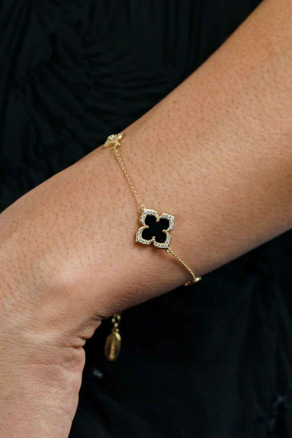 Georgini Midnight Velvet Black Agate Fairwater Yellow Gold-Plated Bracelet