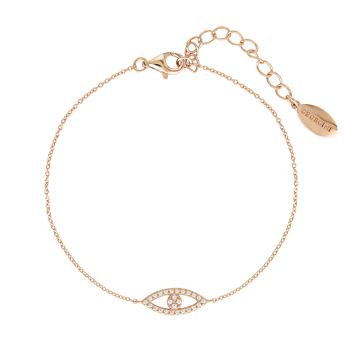 Georgini Rock Star Evil Eye Rose Gold Bracelet