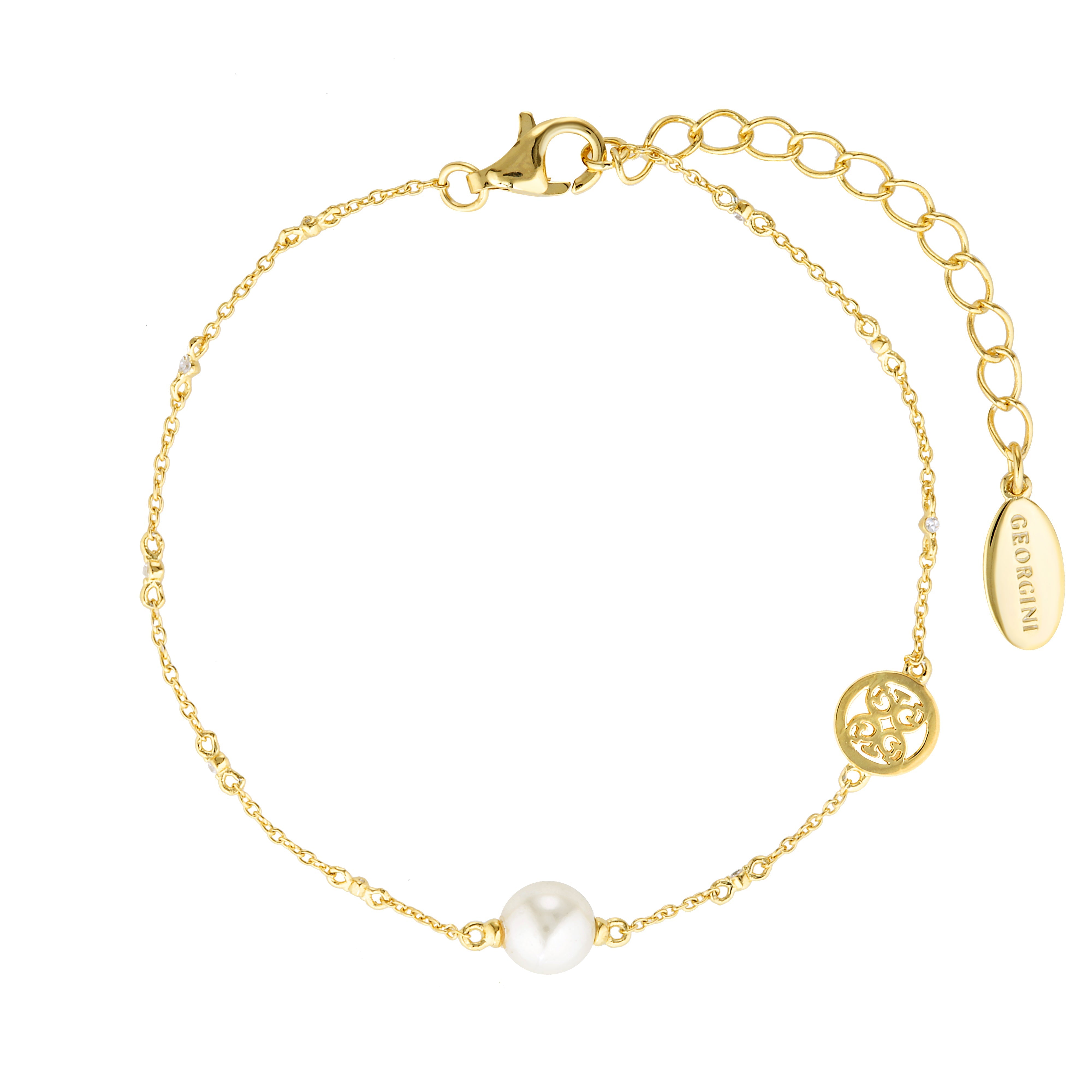 Georgini Red Carpet Globe Pearl Bracelet Gold