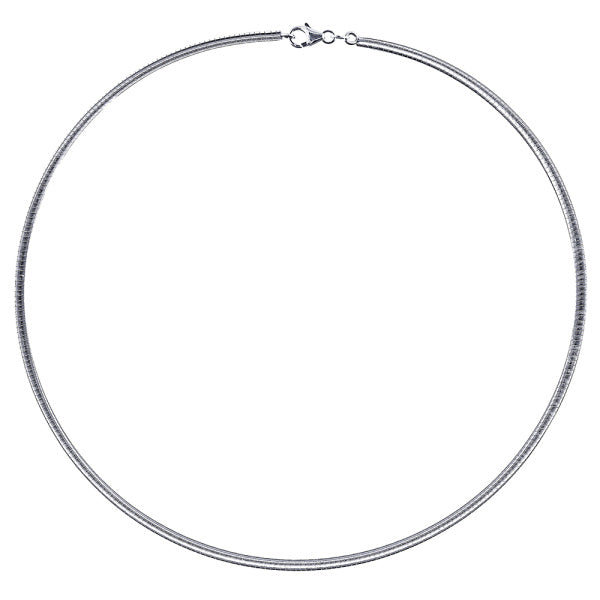 Sterling Silver Flat Omega, 3mm, 45cm
