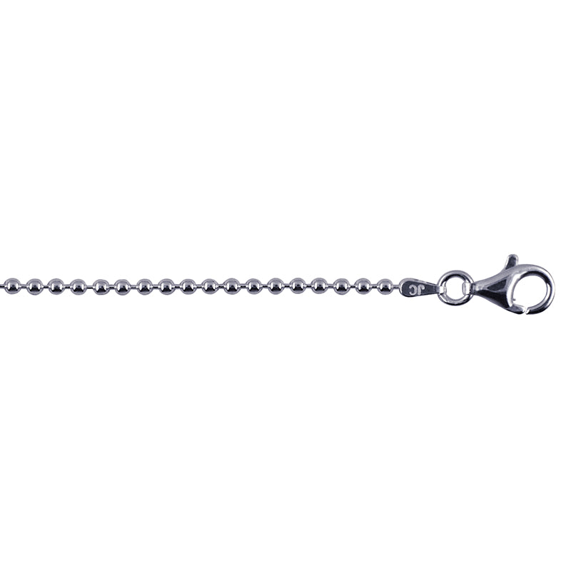 Sterling Silver Ball Chain, 2mm, 50cm