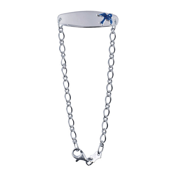 Sterling Silver Blue Bird Child ID Bracelet