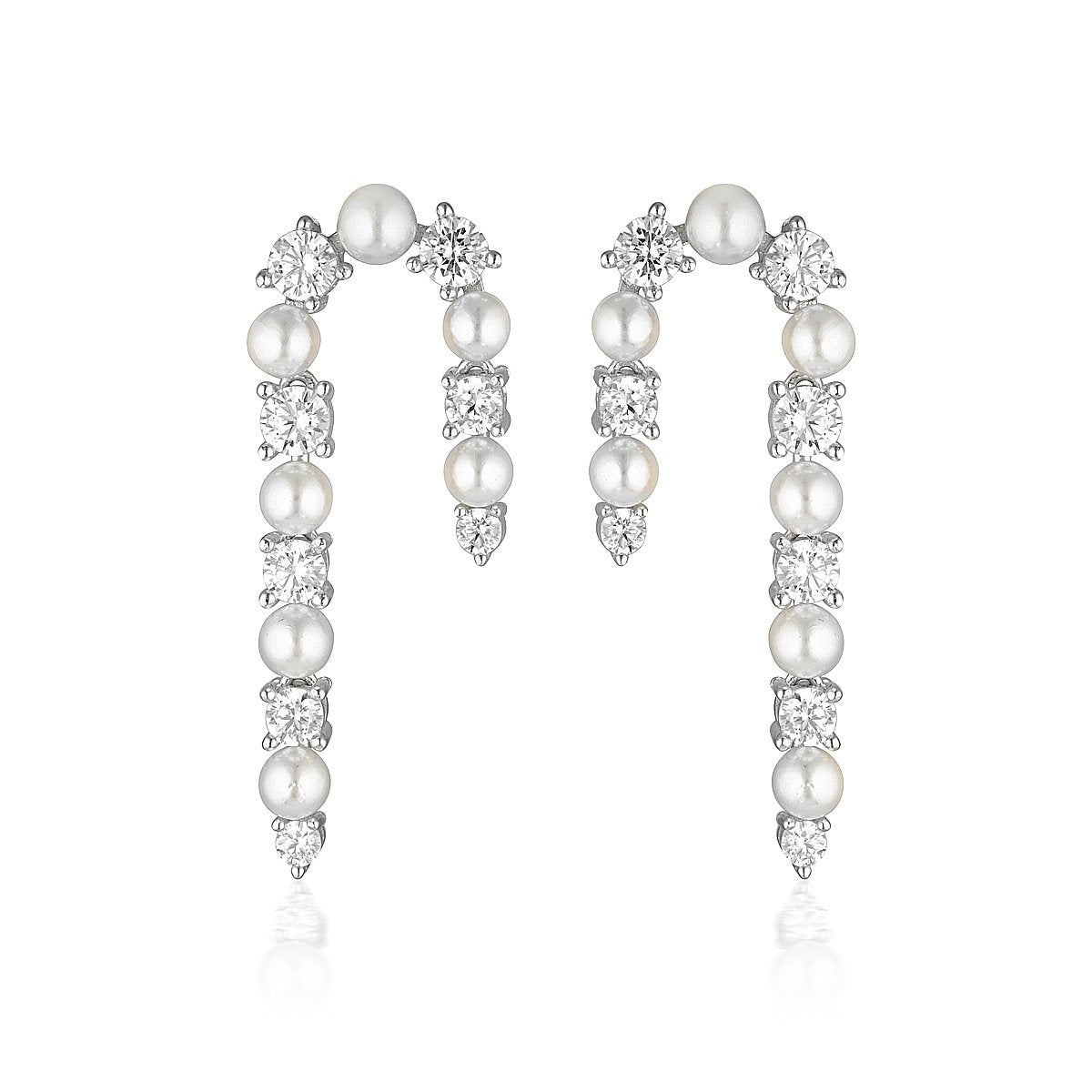 Georgini Noel Nights Candy Cane Earrings Silver