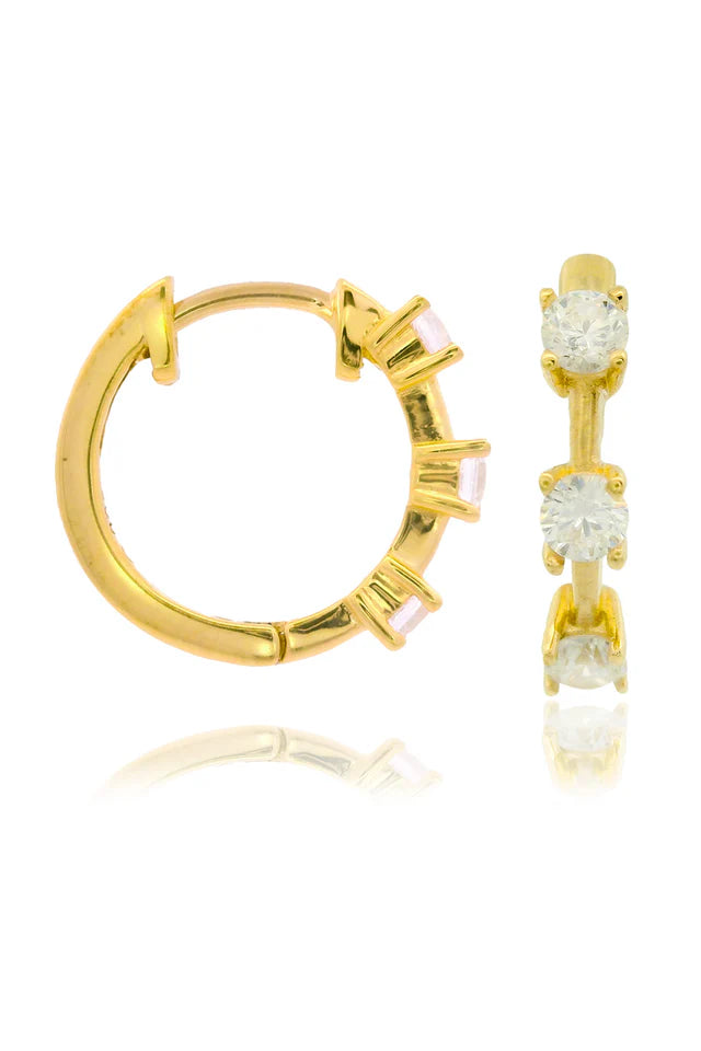 Georgini Chic Noel Trilogy Yellow Gold-Plated Hoop Earrings