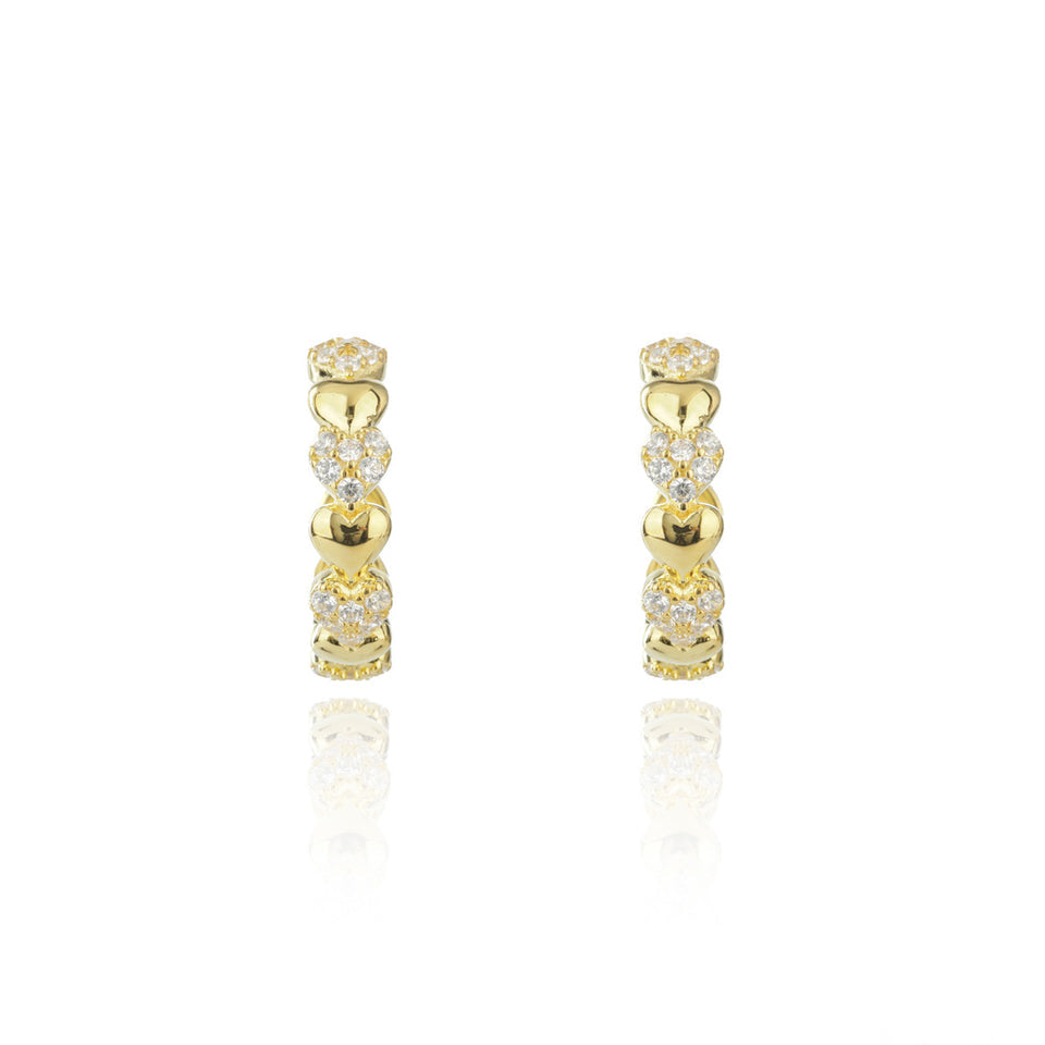 Georgini Sweetheart Sparkly Huggie Gold Earrings