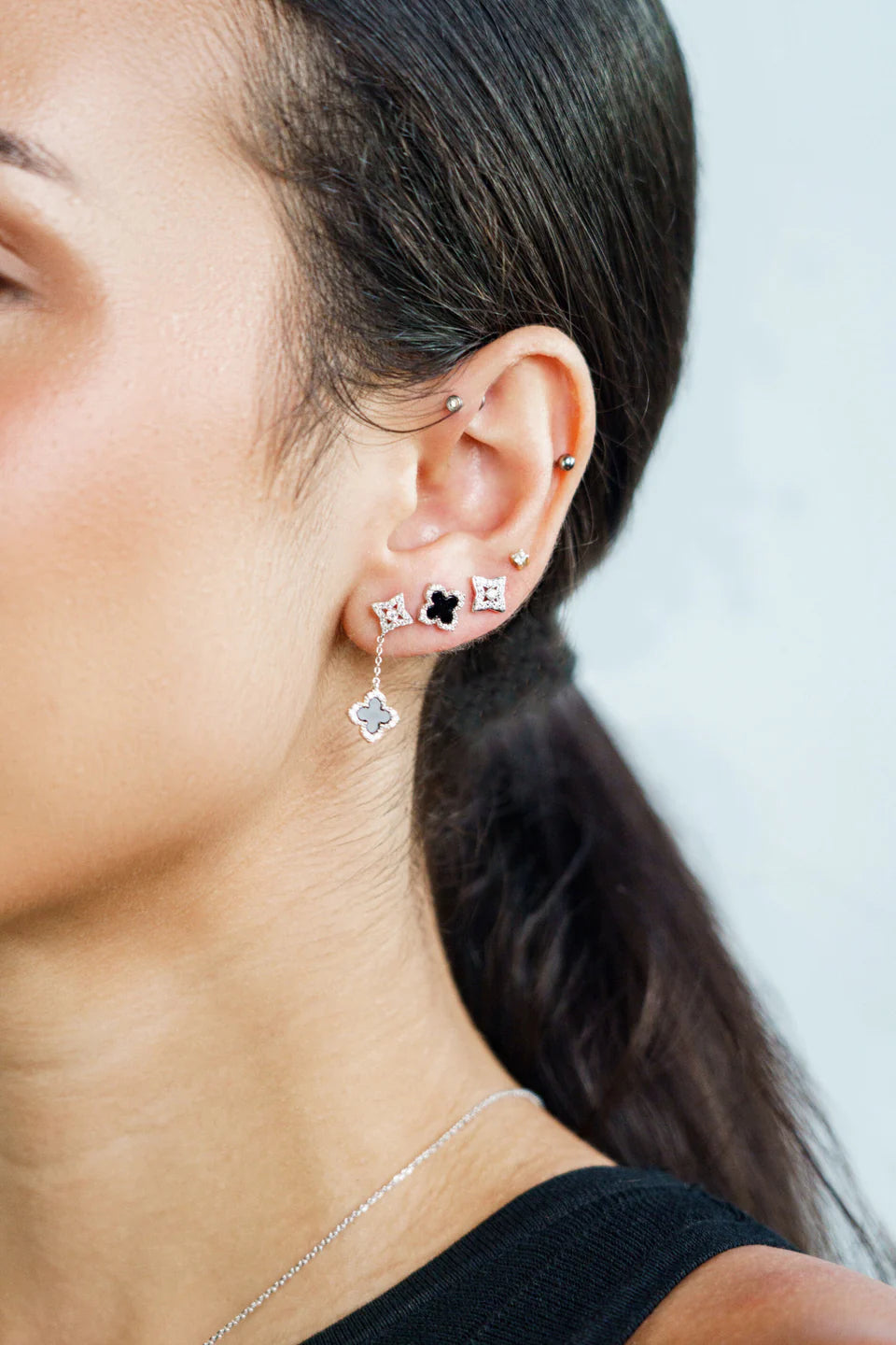 Georgini Midnight Velvet Fairwater Petite Silver Stud Earrings