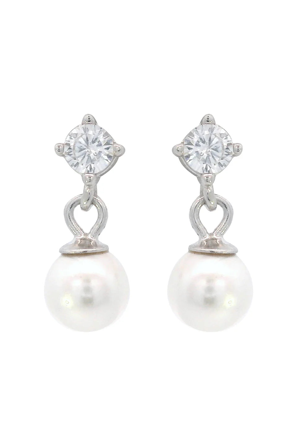 Georgini Adagio Silver Pearl Dangle Drop Earrings