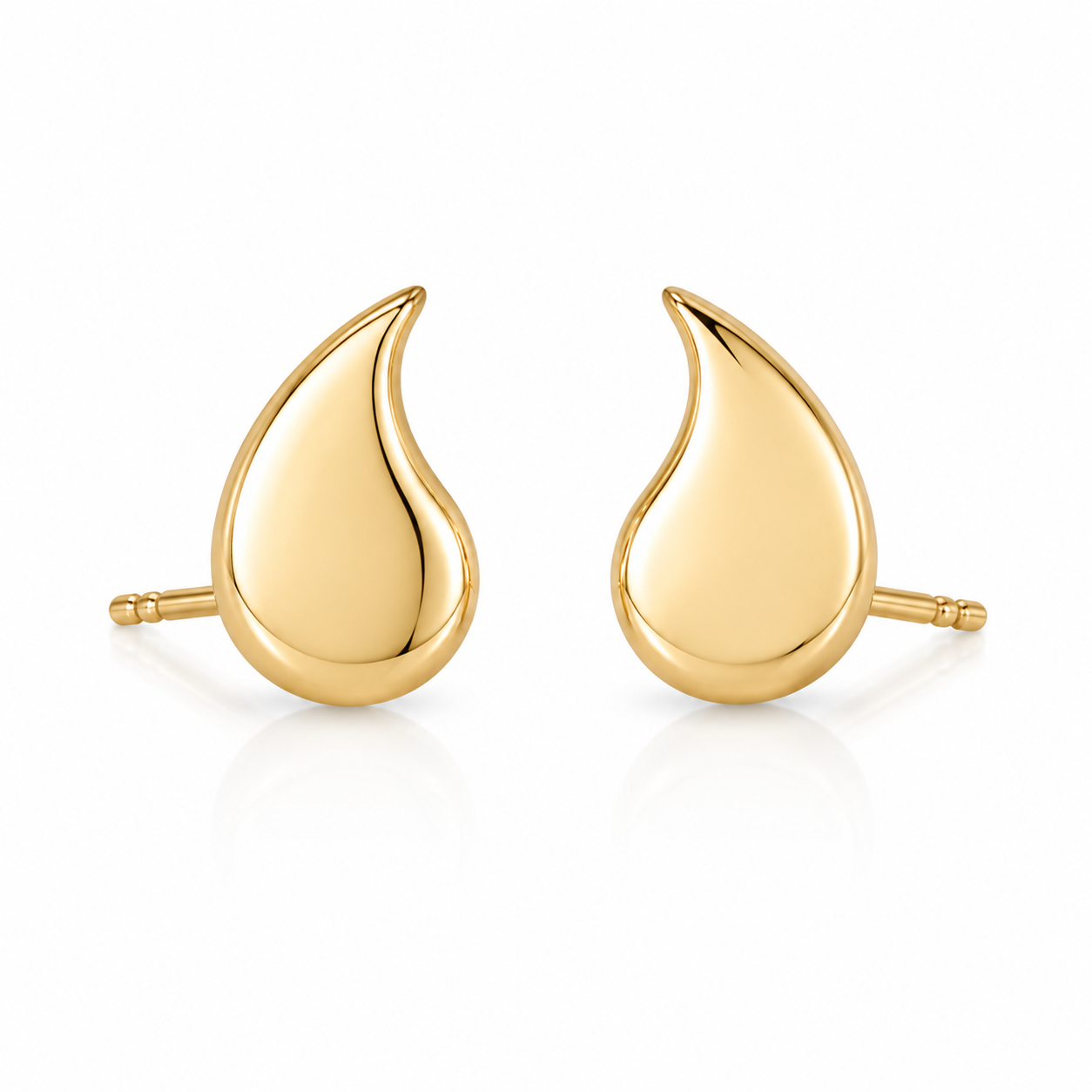 9ct Yellow Gold Tear Drop Stud Earrings